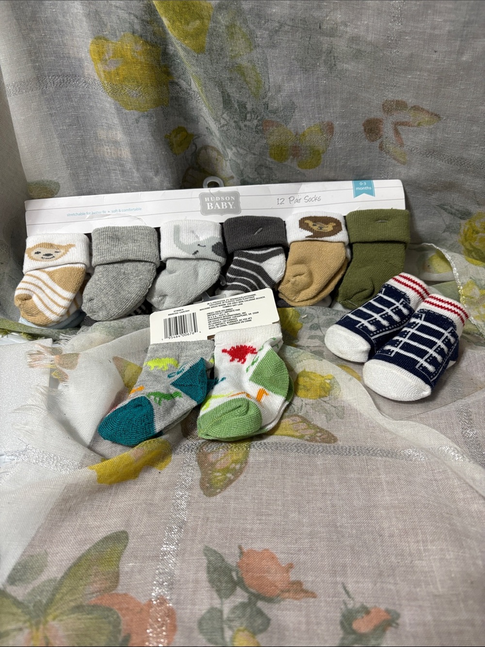 Hudson Baby 6 Pack Boys' Multicolor Cotton Crew Socks total sock 9 pairs